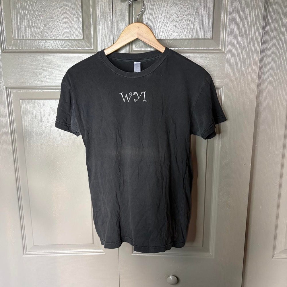 WYI Whats Your Issue Black Graphic Tee Shirt Embroidered Y2K Goth Emo Women S